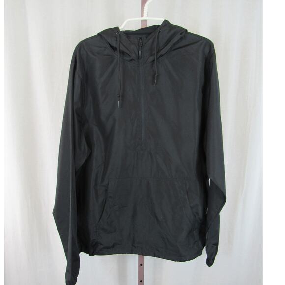 Independent Trading Company Large Black Quarter-Zip Windbreaker Pullover Jacket - Picture 1 of 5